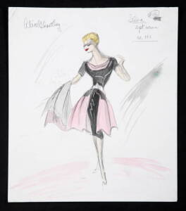 TWO EDITH HEAD COSTUME SKETCHES FROM MY SIX LOVES