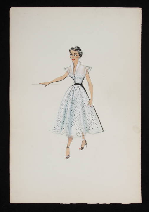 ELIZABETH TAYLOR COSTUME SKETCH BY EDITH HEAD