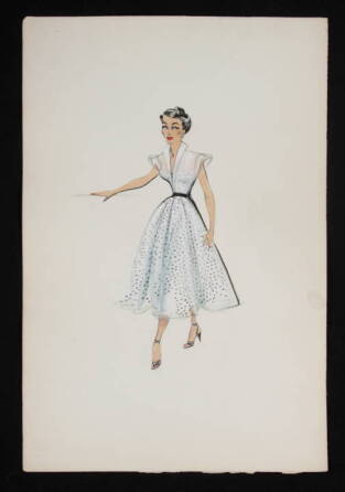 ELIZABETH TAYLOR COSTUME SKETCH BY EDITH HEAD