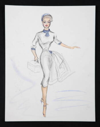 SIX EDITH HEAD COSTUME SKETCHES