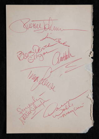 "GILLIGAN'S ISLAND" CAST SIGNED SHEET