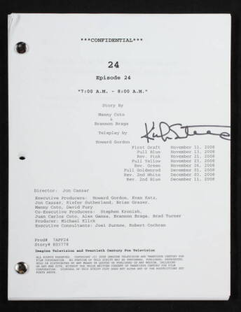 KEIFER SUTHERLAND SIGNED "24" SCRIPT