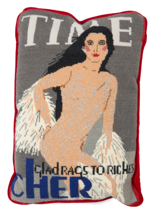 BOB MACKIE CHER NEEDLEPOINT PILLOW