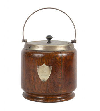 BOB MACKIE ENGLISH OAK BISCUIT BARREL