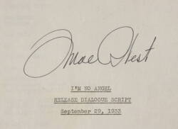 MAE WEST SIGNED SCRIPT FROM "I'M NO ANGEL" - 2