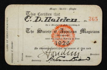 HARRY HOUDINI SIGNED CARD