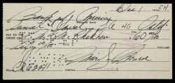 MARILYN MONROE HANDWRITTEN CHECK