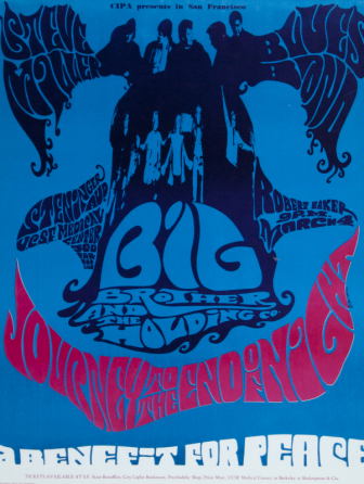 JANIS JOPLIN BIG BROTHER & THE HOLDING COMPANY PEACE BENEFIT CONCERT POSTER •