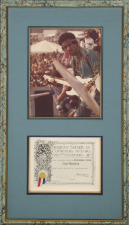 JIMI HENDRIX PERSONAL ASCAP CERTIFICATE •