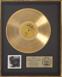 JIMI HENDRIX THE CRY OF LOVE "GOLD" RECORD AWARD •