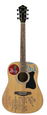 WOODSTOCK ARTISTS SIGNED AND INSCRIBED GUITAR
