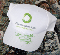OLIVIA NEWTON-JOHN THE GREAT WALK TO BEIJING THROW, SIGNED HAT AND SIGNED PHOTOGRAPH - 2