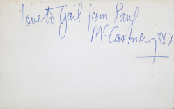 PAUL McCARTNEY SIGNED PROMOTIONAL CARD • - 2