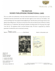 THE BEATLES SIGNED PROMOTIONAL CARD • - 3