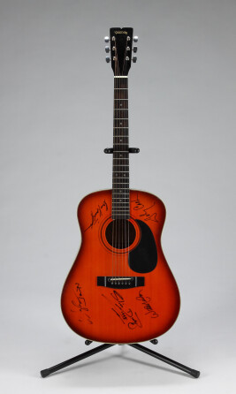 JOHNNY CASH STAGE PLAYED GUITAR SIGNED BY THE HIGHWAYMEN