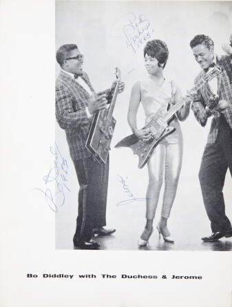 BO DIDDLEY SIGNED CUTOUT PAGE