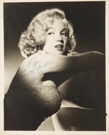 MARILYN MONROE SIGNED BLACK AND WHITE PHOTOGRAPH