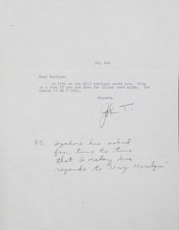 MARILYN MONROE RECEIVED LETTER