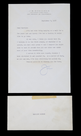 MARILYN MONROE RECEIVED LETTER