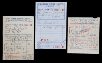 MARILYN MONROE RECEIPTS FROM SAKS FIFTH AVENUE