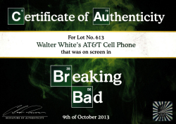 BRYAN CRANSTON "WALTER WHITE" BREAKING BAD BURNER CELL PHONE - 3