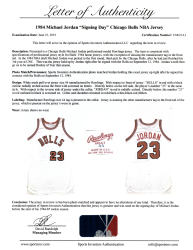 MICHAEL JORDAN PHOTO-MATCHED 1984 HISTORIC SIGNING DAY FIRST CHICAGO BULLS OFFICIAL NBA GAME JERSEY - 4