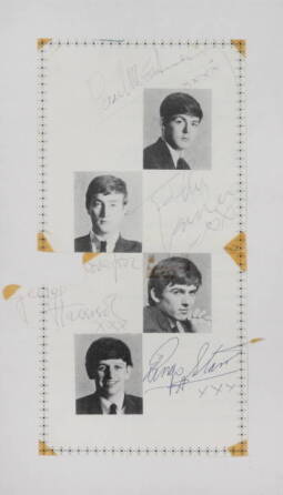 BEATLES SIGNED PROGRAM PAGE FROM 1963