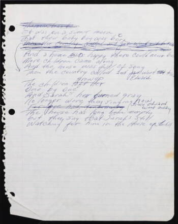 JOHNNY CASH HANDWRITTEN "IT WAS ON A SUMMER MORN" LYRICS