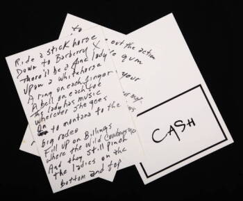 JOHNNY CASH HANDWRITTEN "STICK HORSE" LYRICS