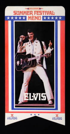 ELVIS PRESLEY 1972 SUMMER FESTIVAL MENU