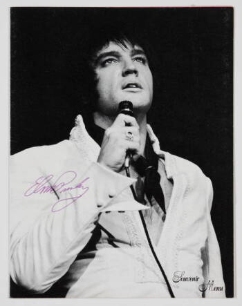 ELVIS PRESLEY SIGNED INTERNATIONAL HOTEL MENU