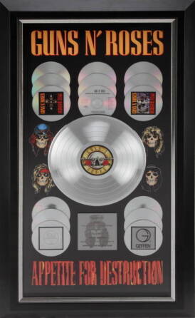 RIAA GUNS N' ROSES APPETITE FOR DESTRUCTION "MULTI-PLATINUM" RECORD AWARD