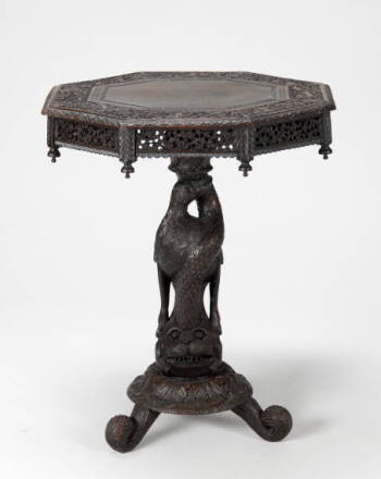 CARVED OCTAGONAL BALINESE OCCASIONAL TABLE