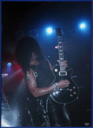 STEPHEN J. EVERETT LARGE FRAMED PHOTOGRAPH OF SLASH PERFORMING AT THE ROXY