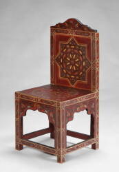 SOUTHEAST ASIAN HANDPAINTED AND GILDED DESK AND CHAIR - 2