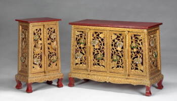 GROUP OF SOUTHEAST ASIAN GILDED FURNITURE