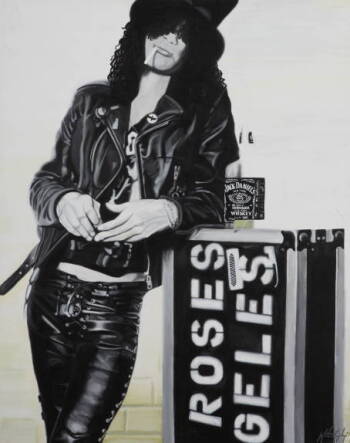 BLACK AND WHITE PORTRAIT OF SLASH