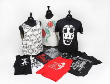 GROUP OF SKULL THEMED T-SHIRTS