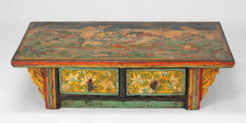 SCENIC PAINTED BALINESE TEA TABLE