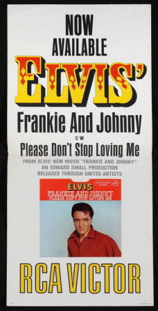 ELVIS "FRANKIE AND JOHNNY" RCA PROMOTIONAL POSTER