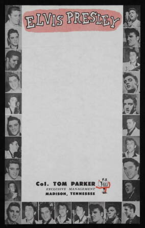 ELVIS PRESLEY LETTERHEAD FROM COL. TOM PARKER'S OFFICE