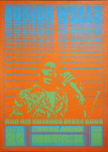 JUNIOR WELLS CONCERT POSTER BY MOSCOSO