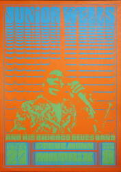 JUNIOR WELLS CONCERT POSTER BY MOSCOSO
