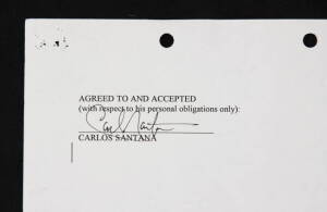 CARLOS SANTANA SIGNED PAPER