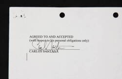 CARLOS SANTANA SIGNED PAPER