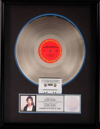 BRUCE SPRINGSTEEN "PLATINUM" RECORD AWARD