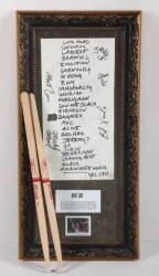 PEARL JAM SIGNED EPHEMERA AND SNARE DRUM