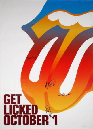 ROLLINGSTONES SIGNED "FORTY LICKS" POSTER