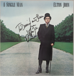ELTON JOHN ALBUM COVER-WORN BOOTS WITH SIGNED ALBUM