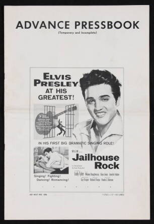 "JAILHOUSE ROCK" PRESSBOOK